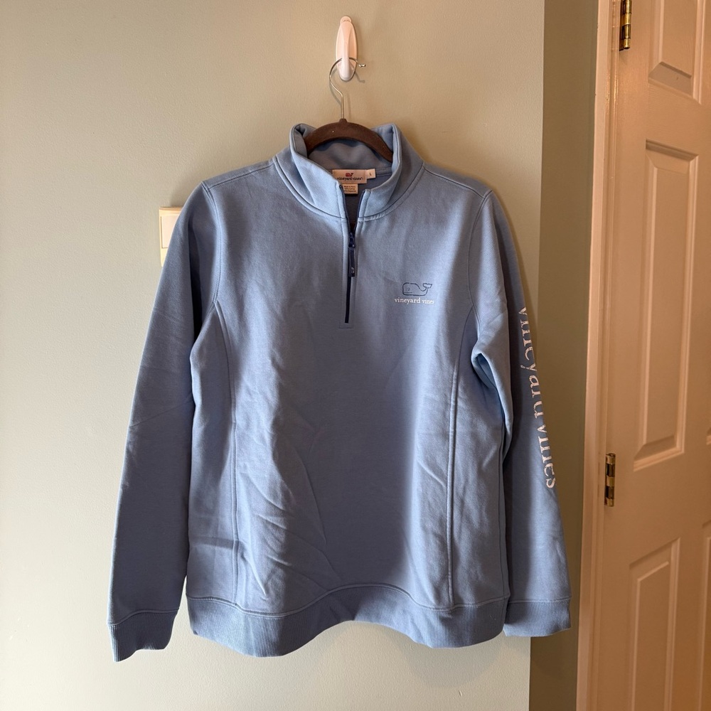 Vineyard Vines Blue Quarter Zip Sweatshirt Top Large